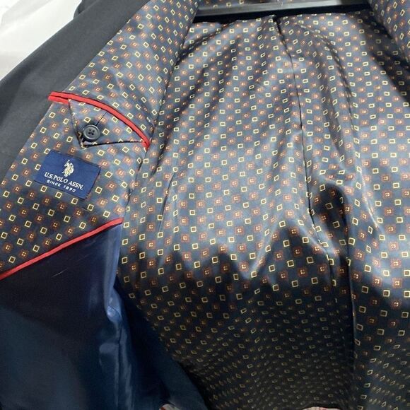 NWT US Polo Assn. Men's Pen Blazer Suit Jacket Flap Pockets Black Size 44R - Picture 10 of 15